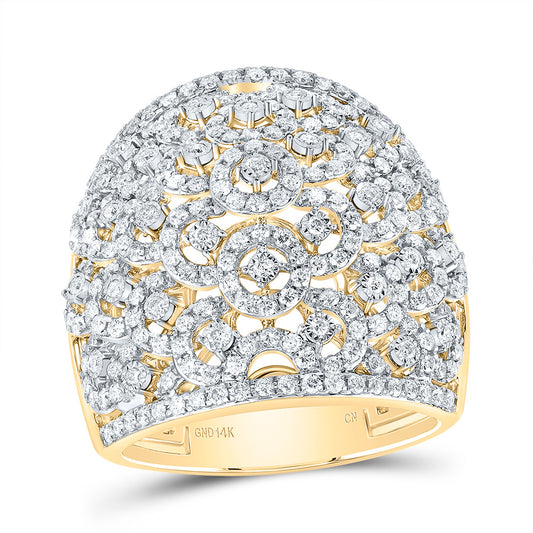 14kt Yellow Gold 1 1/4 Cttw Diamond Fashion Bridal Wedding Engagement Anniversary Womens Band, Women Size: 5-9