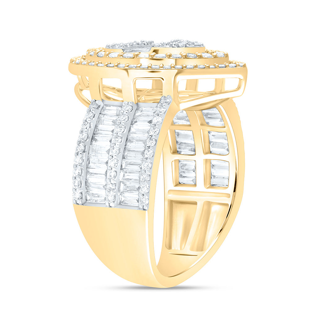 14kt Yellow Gold 1 3/8 Cttw Diamond Ana M Fashion Pear Baguette Wedding Engagement Anniversary Bridal Ring, Women Size: 5-9