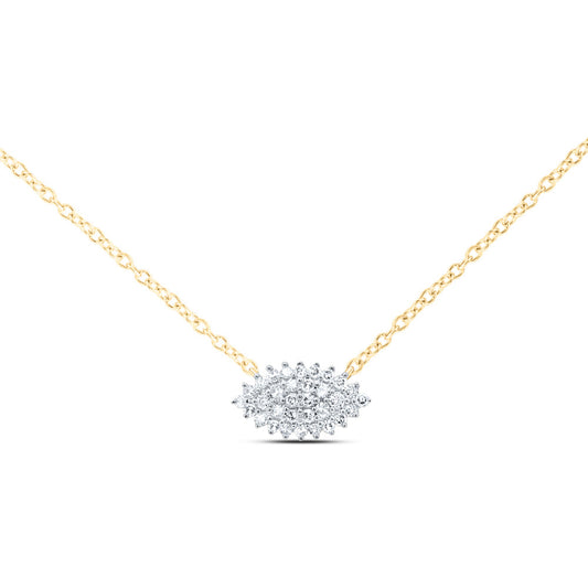 10kt Yellow Gold 1/8 Cttw Diamond Marquise Necklace, Length: 18 Inch