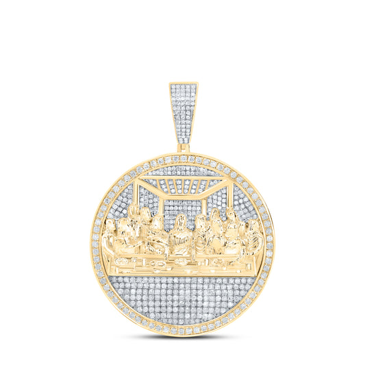 10kt Yellow Gold 2 Cttw Diamond Last Supper Mens Charm