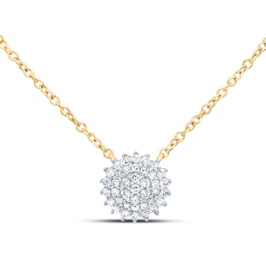 10kt Yellow Gold 1/8 Cttw Diamond Round Necklace, Length: 18 Inch