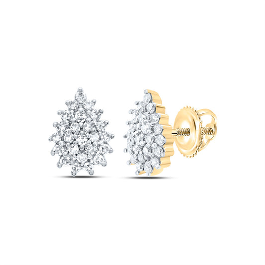 10kt Yellow Gold 1/5 Cttw Diamond Pear Stud Earring