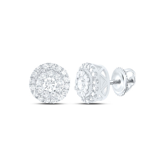 14kt White Gold 5/8 Cttw Diamond Ana M Elite Fashion Round Stud Earring
