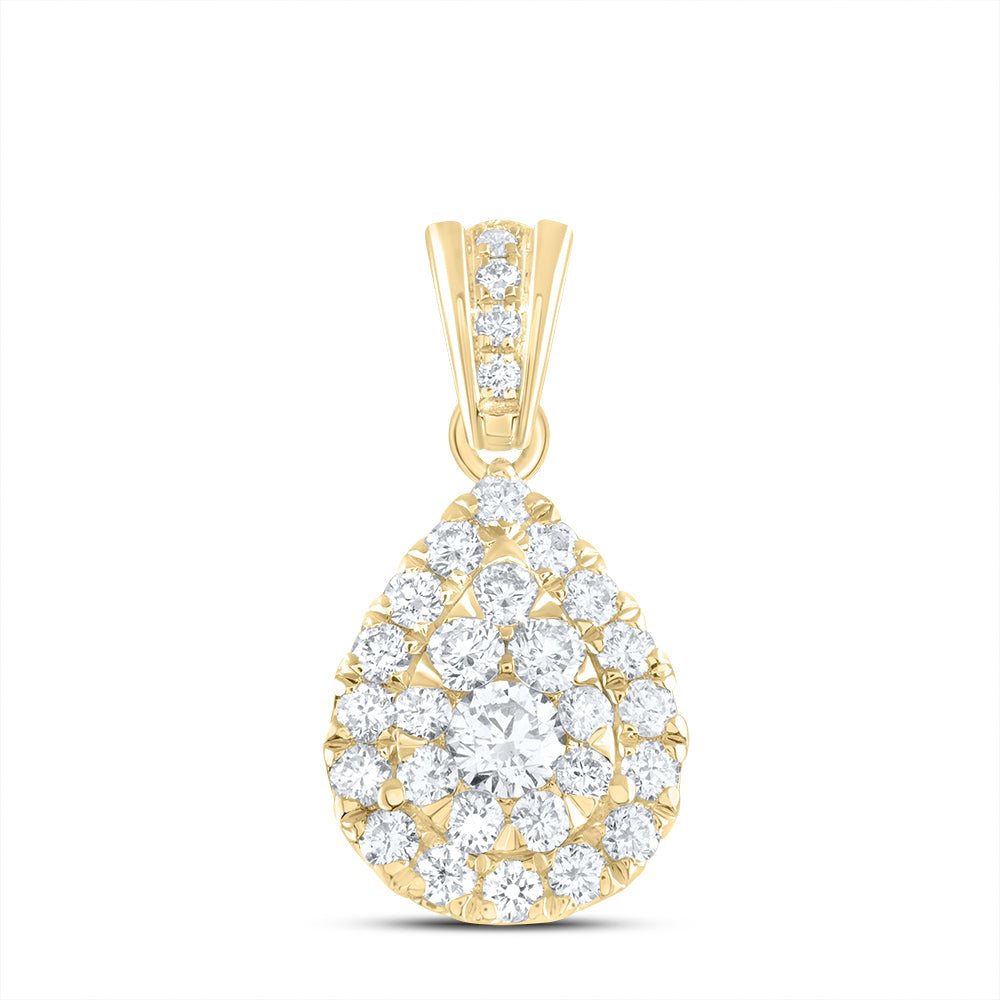 14kt Yellow Gold 5/8 Cttw Diamond Ana M Elite Fashion Pear Pendant