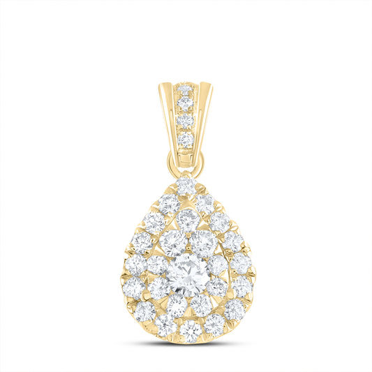 14kt Yellow Gold 5/8 Cttw Diamond Ana M Elite Fashion Pear Pendant