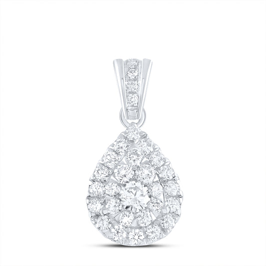 14kt White Gold 5/8 Cttw Diamond Ana M Elite Fashion Pear Pendant