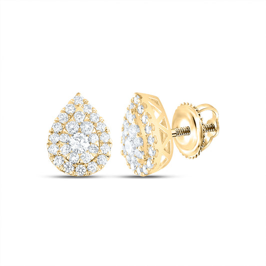 14kt Yellow Gold 5/8 Cttw Diamond Ana M Elite Fashion Pear Stud Earring