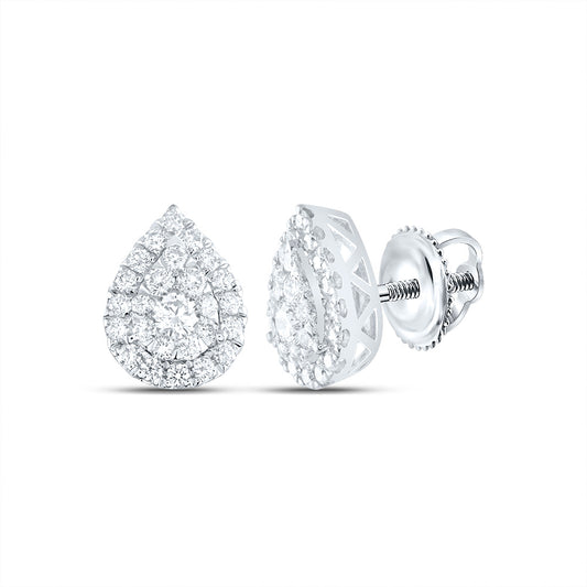 14kt White Gold 5/8 Cttw Diamond Ana M Elite Fashion Pear Stud Earring