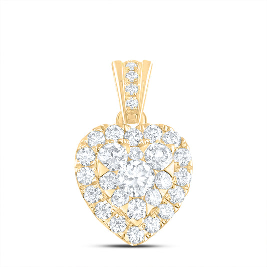 14kt Yellow Gold 3/4 Cttw Natural Diamond Ana M Elite Fashion Heart Pendant