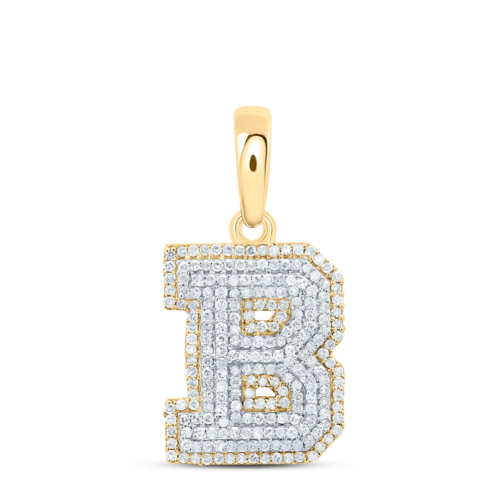 10kt Yellow Gold Diamond Initial Pendant