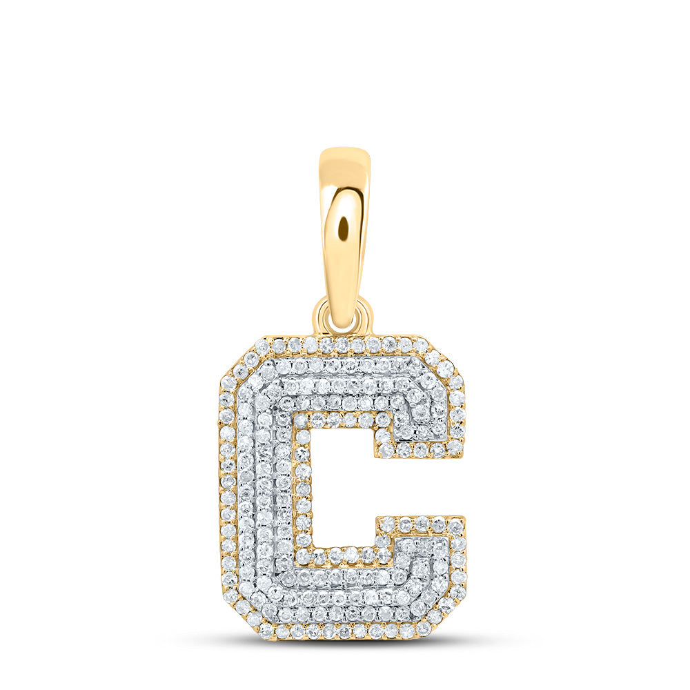 10kt Yellow Gold Diamond Initial Pendant