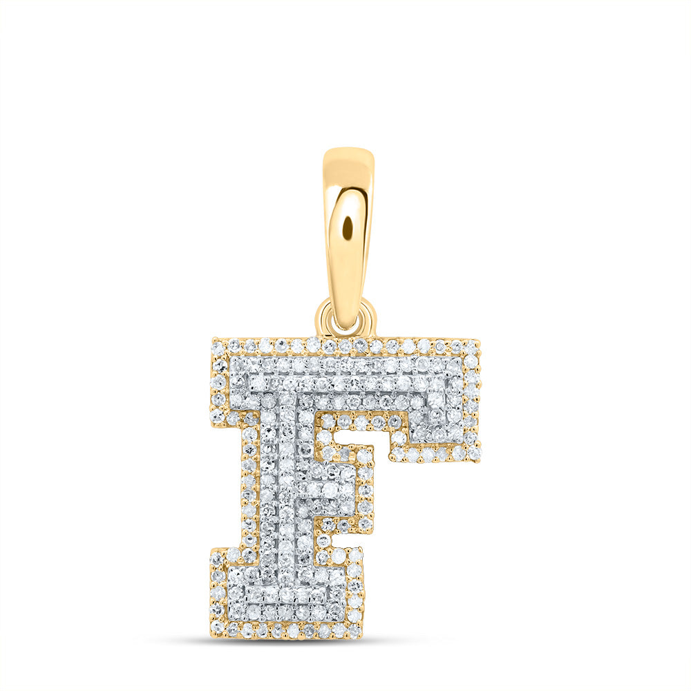 10kt Yellow Gold Diamond Initial Pendant
