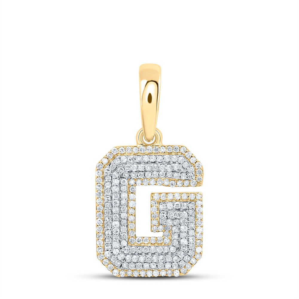 10kt Yellow Gold Diamond Initial Pendant