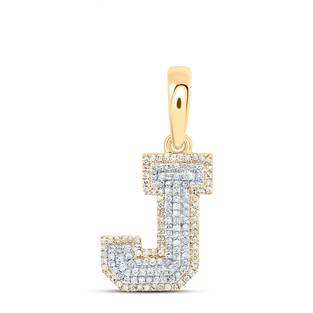 10kt Yellow Gold Diamond Initial Pendant