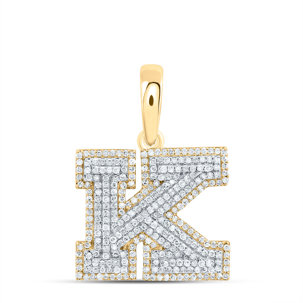 10kt Yellow Gold Diamond Initial Pendant