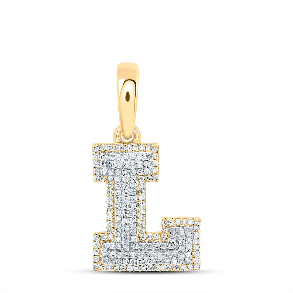 10kt Yellow Gold Diamond Initial Pendant
