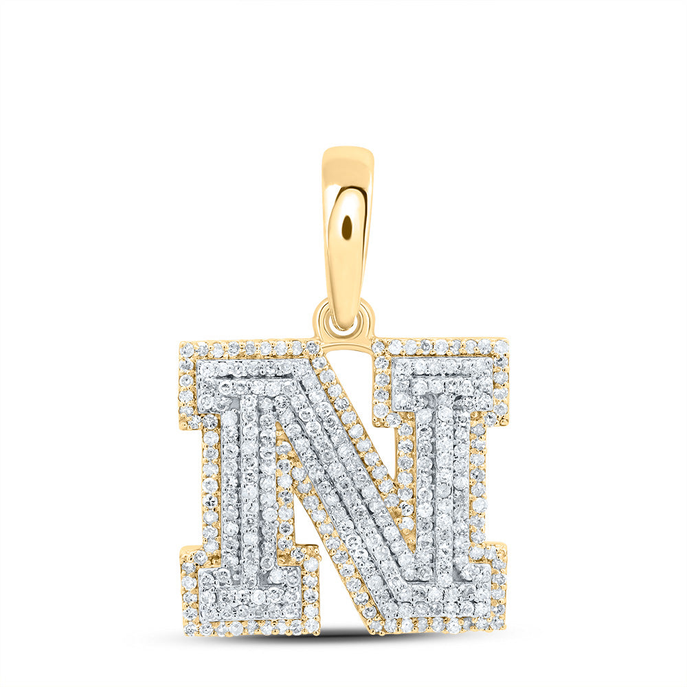 10kt Yellow Gold Diamond Initial Pendant