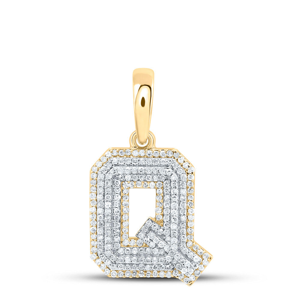 10kt Yellow Gold Diamond Initial Pendant