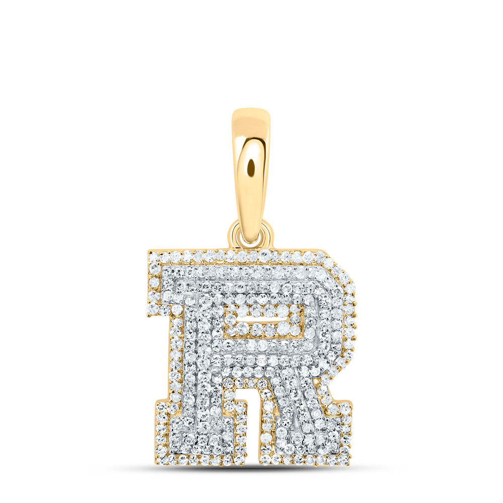 10kt Yellow Gold Diamond Initial Pendant