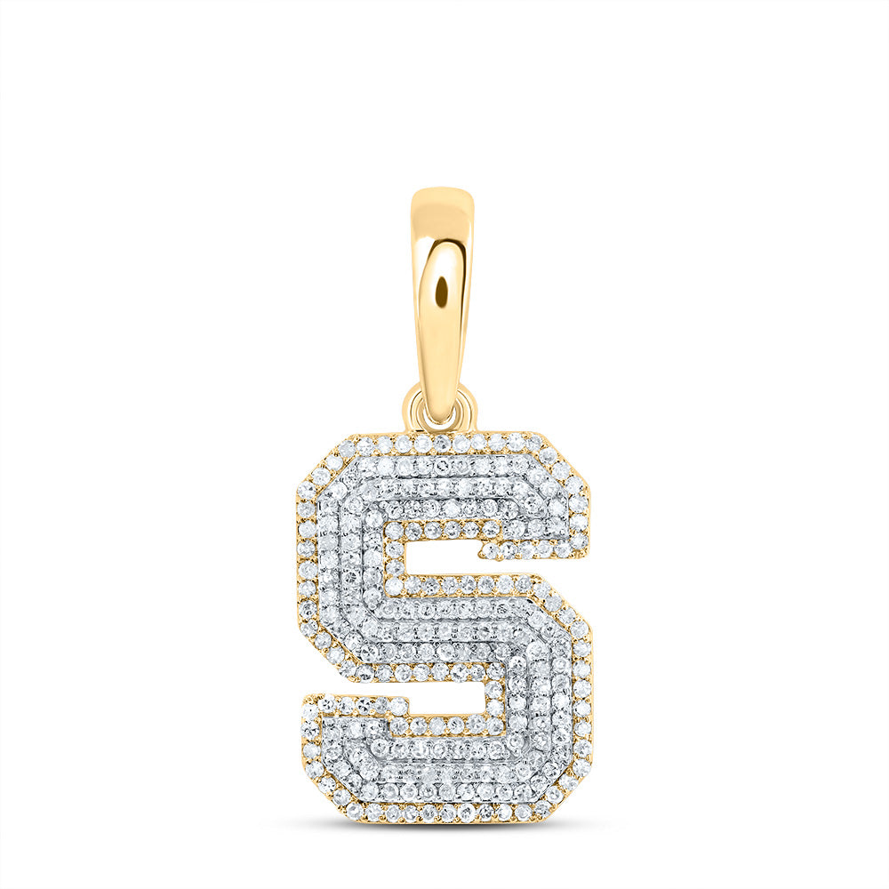 10kt Yellow Gold Diamond Initial Pendant