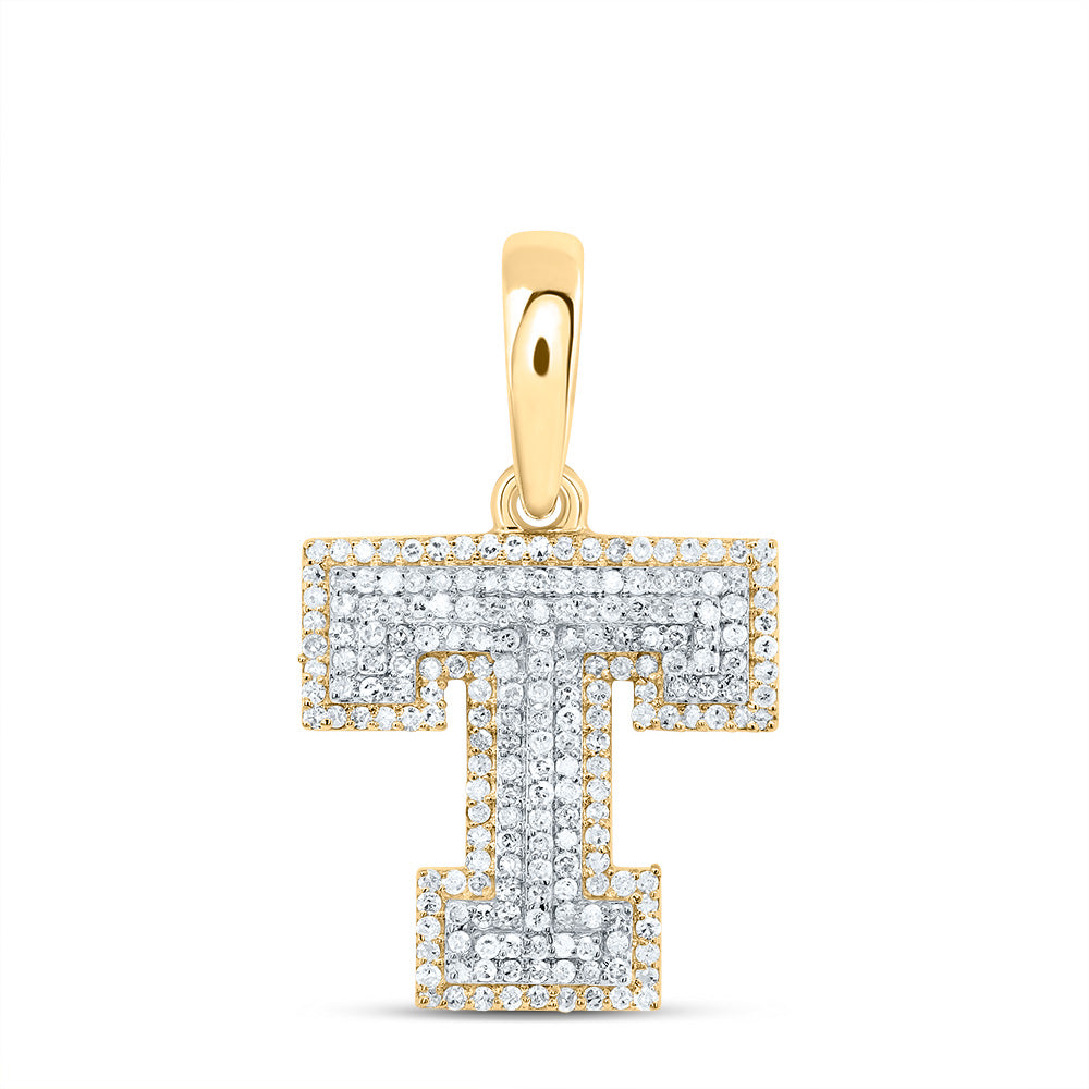 10kt Yellow Gold Diamond Initial Pendant