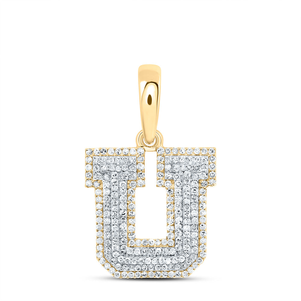 10kt Yellow Gold Diamond Initial Pendant