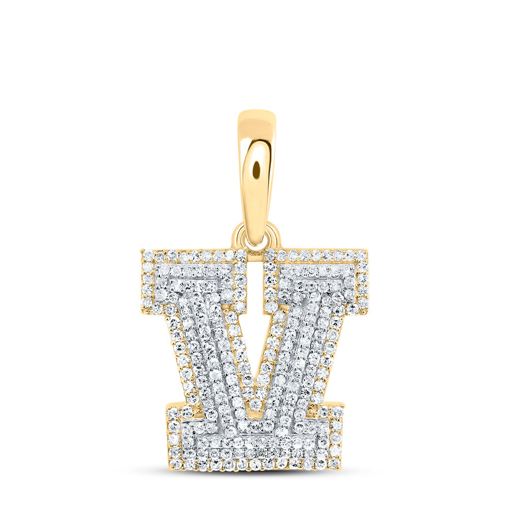 10kt Yellow Gold Diamond Initial Pendant