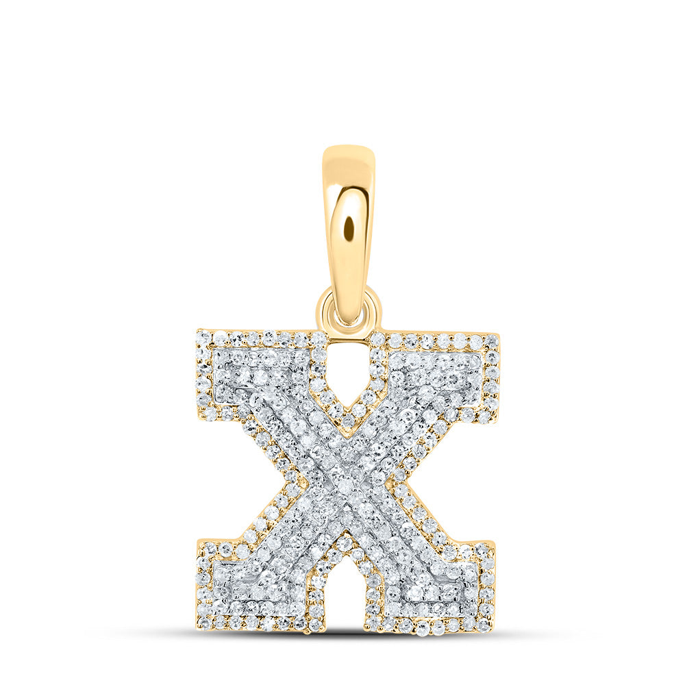10kt Yellow Gold Diamond Initial Pendant