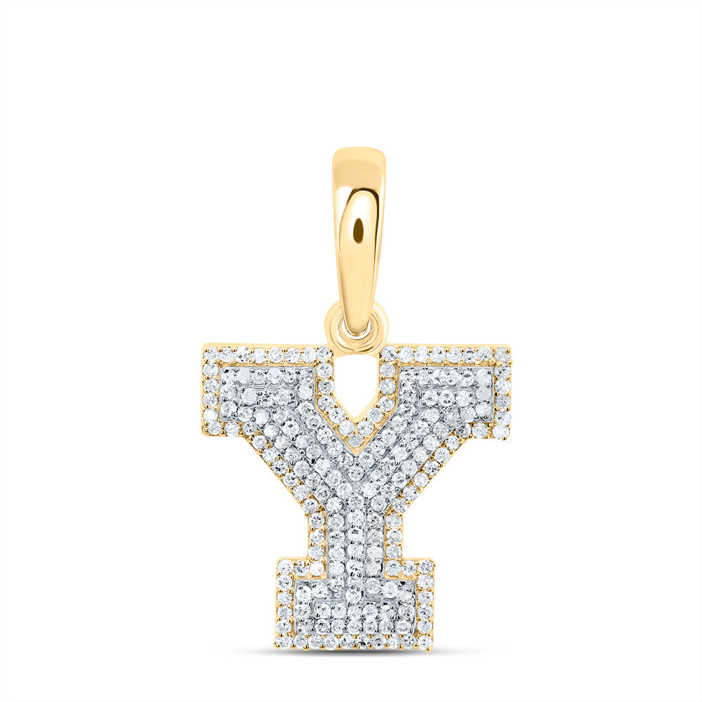 10kt Yellow Gold Diamond Initial Pendant