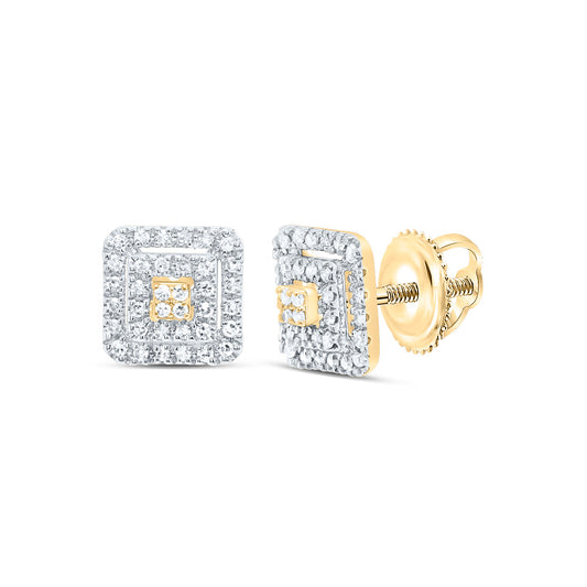 10kt Yellow Gold 1/5 Cttw Diamond Square Stud Earring