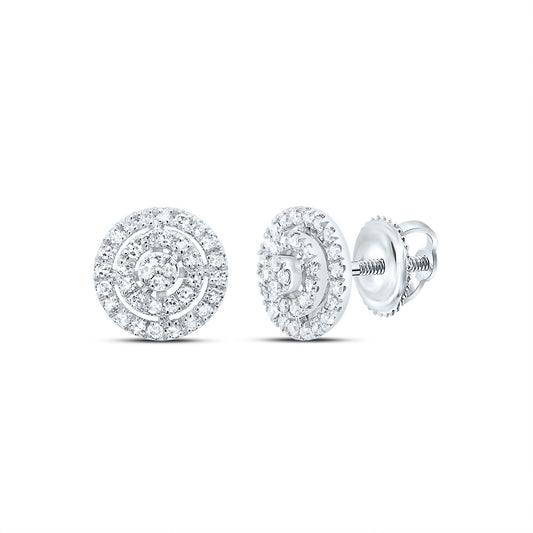 10kt White Gold 1/5 Cttw Diamond Round Stud Earring