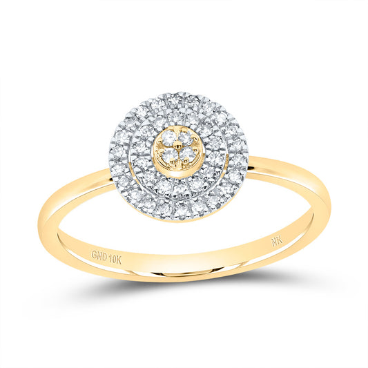 10kt Yellow Gold 1/6 Cttw Diamond Round Wedding Engagement Anniversary Ring, Women Size: 5-9
