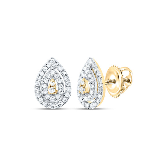 10kt Yellow Gold 1/5 Cttw Diamond Pear Stud Earring