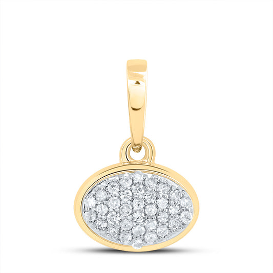 10kt Yellow Gold 1/10 Cttw Diamond Oval Pendant