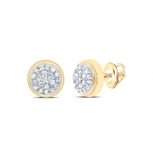 10kt Yellow Gold 1/10 Cttw Diamond Round Stud Earring