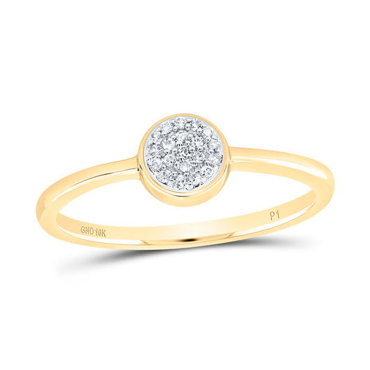10kt Yellow Gold 1/20 Cttw Diamond Round Wedding Engagement Anniversary Ring, Women Size: 5-9