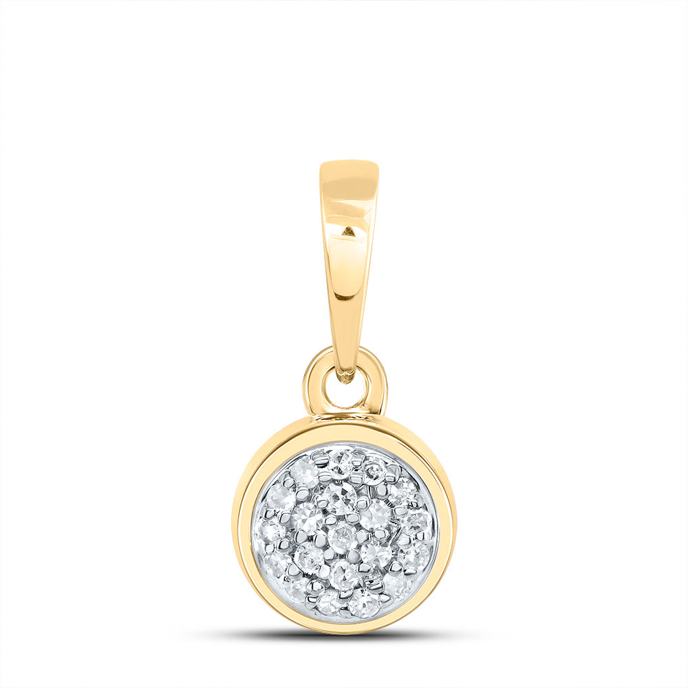 10kt Yellow Gold 1/20 Cttw Diamond Round Pendant