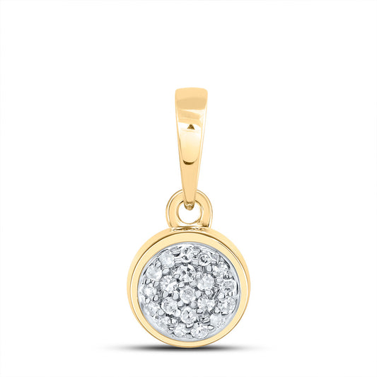 10kt Yellow Gold 1/20 Cttw Diamond Round Pendant