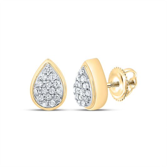 10kt Yellow Gold 1/12 Cttw Diamond Pear Stud Earring