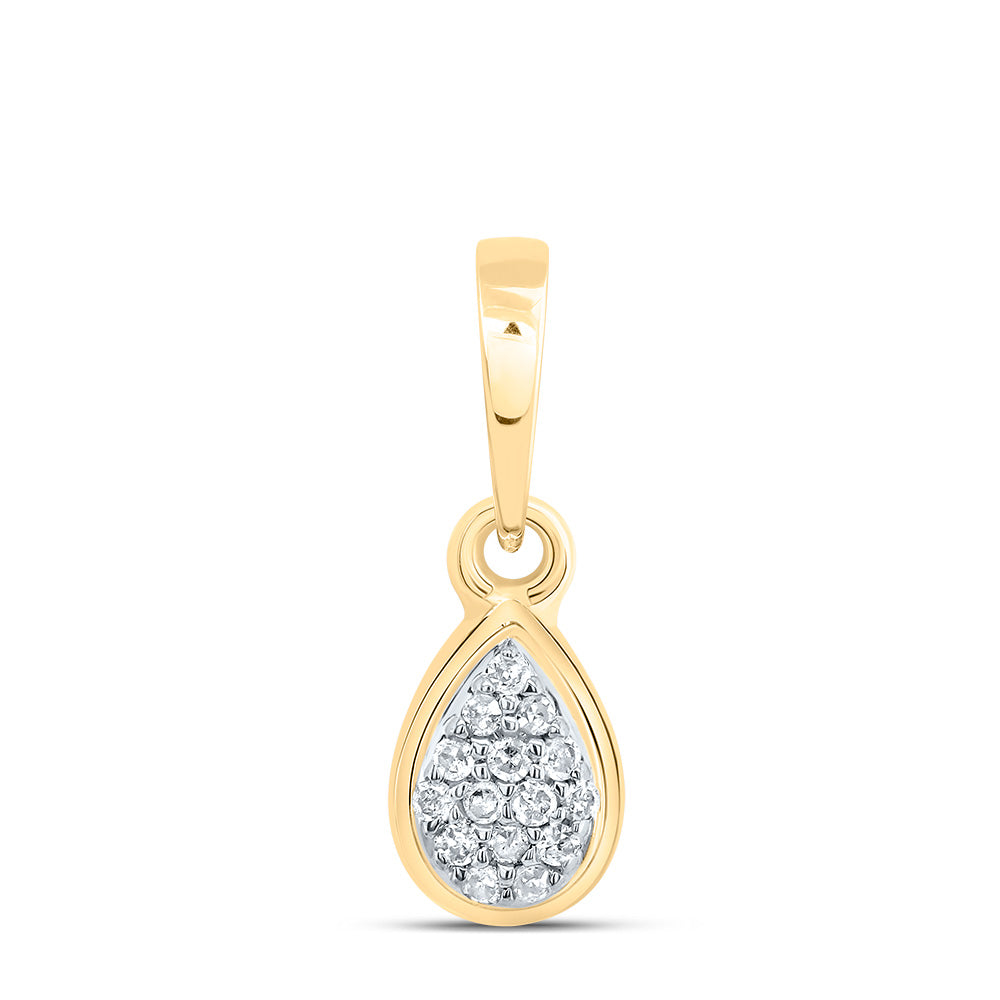 10kt Yellow Gold 1/20 Cttw Diamond Pear Pendant