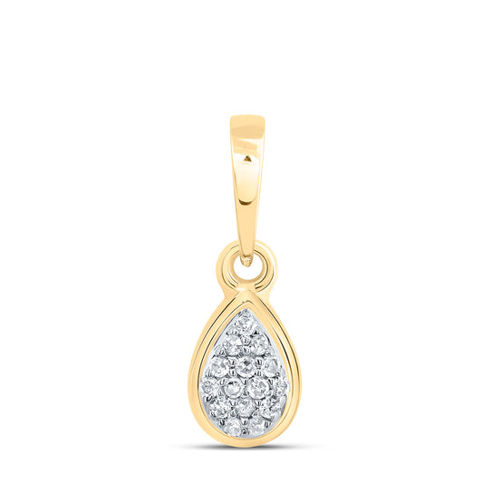 10kt Yellow Gold 1/20 Cttw Diamond Pear Pendant