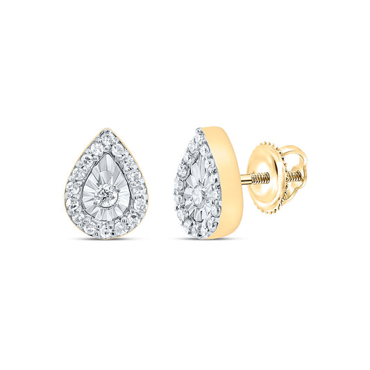 10kt Yellow Gold 1/10 Cttw Diamond Pear Stud Earring