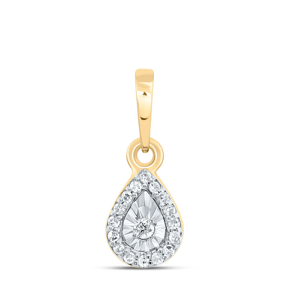 10kt Yellow Gold 1/20 Cttw Diamond Pear Pendant