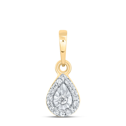 10kt Yellow Gold 1/20 Cttw Diamond Pear Pendant