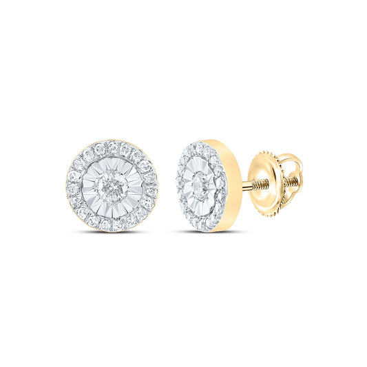 10kt Yellow Gold 1/5 Cttw Diamond Round Stud Earring
