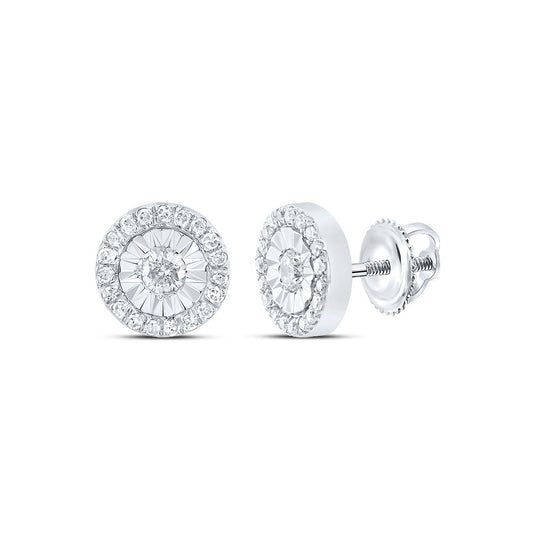 10kt White Gold 1/5 Cttw Diamond Round Stud Earring