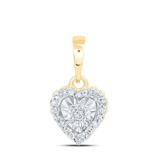 10K Yellow Gold 1/20 Ctw Natural Diamond Heart Pendant
