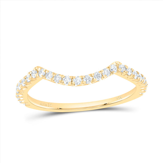 14kt Yellow Gold 1/3 Cttw Diamond Ana M Fashion Cnc Round Wedding Engagement Anniversary Band, Women Size: 5-9