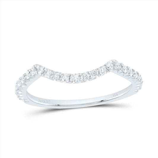 14kt White Gold 1/3 Cttw Diamond Ana M Fashion Cnc Round Wedding Engagement Anniversary Band, Women Size: 5-9