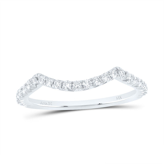 14kt White Gold 1/3 Cttw Diamond Ana M Fashion Cnc Cushion Wedding Engagement Anniversary Band, Women Size: 5-9